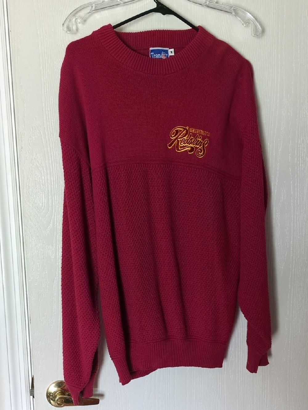 Men's Maroon Crewneck Sweater with Embroidered Script